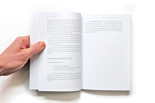 Inside spread showing guided meditations